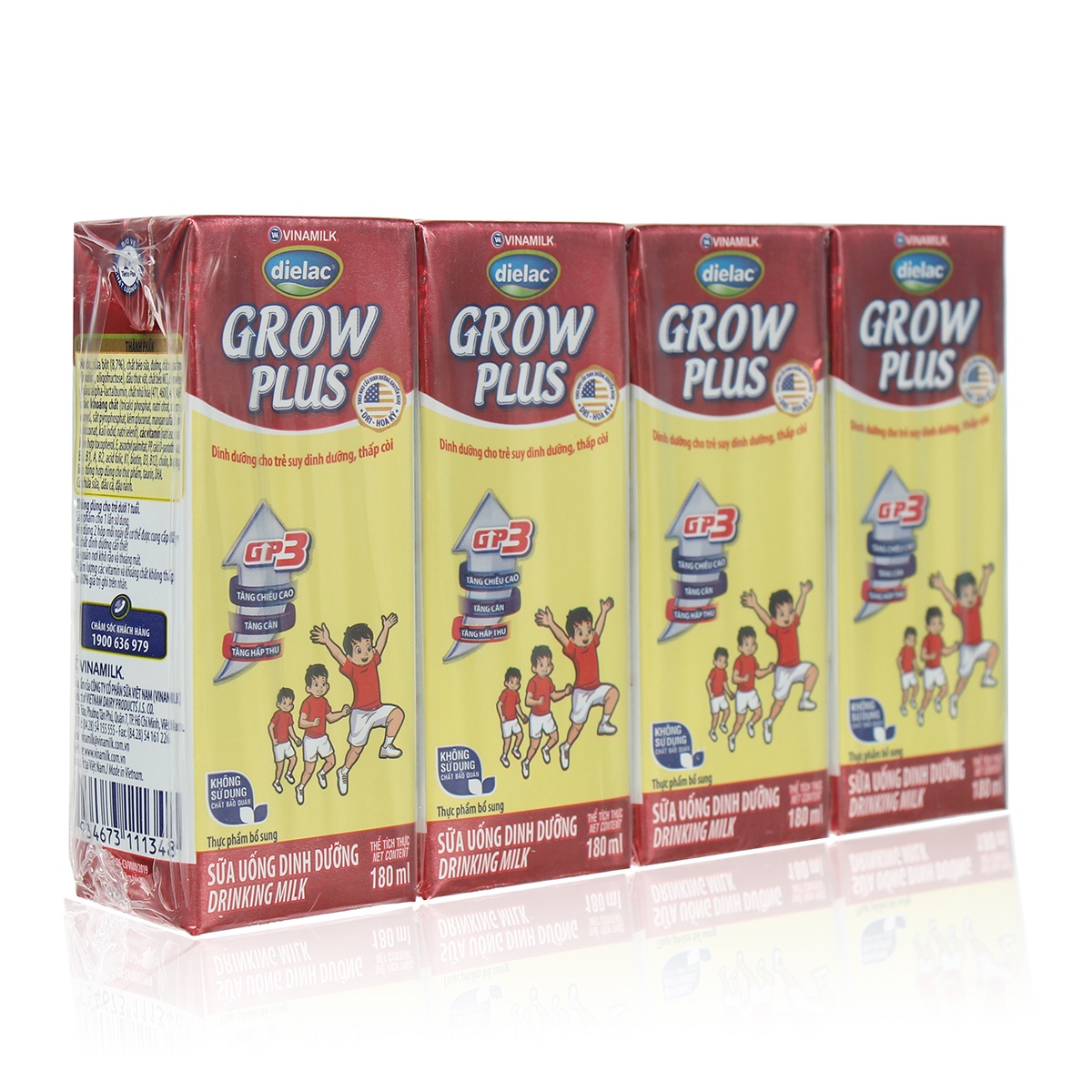 Sữa uống dinh dưỡng Dielac Grow Plus (4*180ml) cho bé trên 1 tuổi - mặt trái