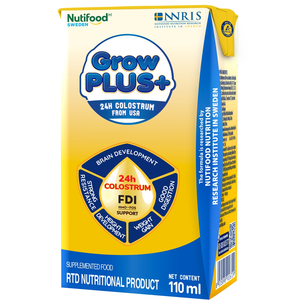 Sữa uống dinh dưỡng Nutifood GrowPLUS+ 2Y+ 4*110ml (Vàng) - hình 6