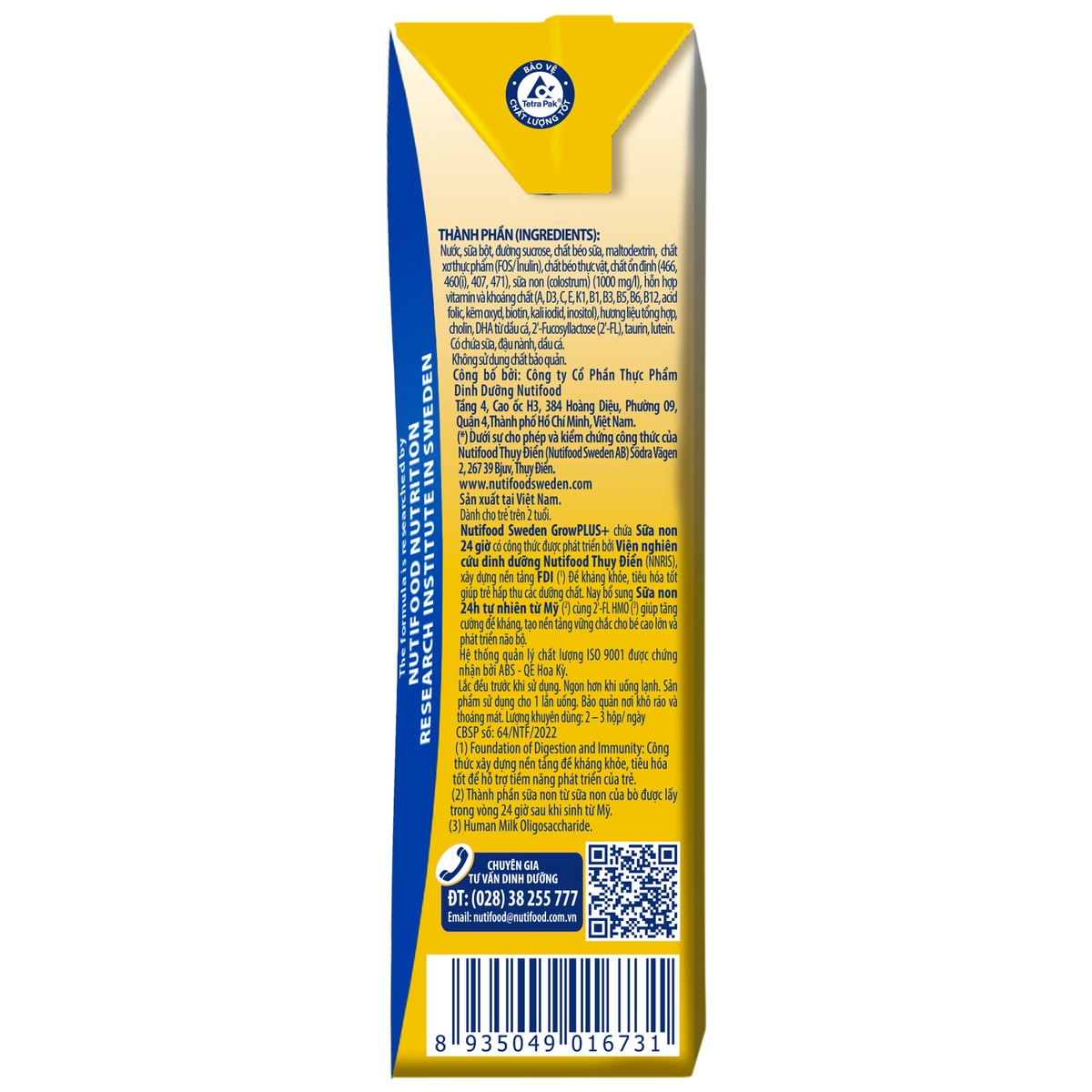 Sữa uống dinh dưỡng Nutifood GrowPLUS+ Vàng 2Y+ 4*180ml - hình 7