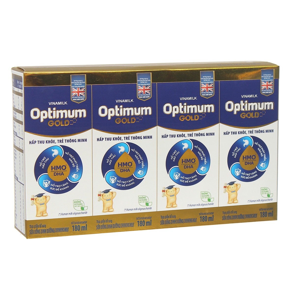 Sữa uống dinh dưỡng Optimum Gold Vinamilk 4*180ml cho bé trên 1 tuổi - mặt trái