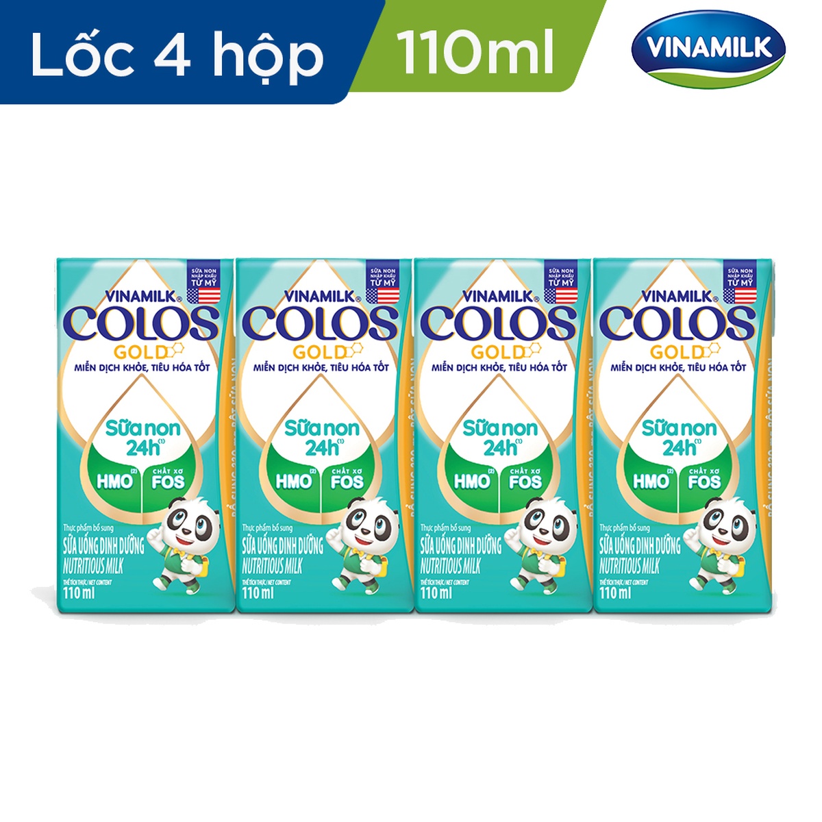 Sữa uống dinh dưỡng Vinamilk ColosGold 4x110ml - góc nghiêng