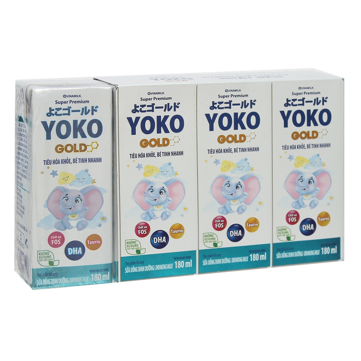Sữa uống dinh dưỡng Vinamilk Yoko Gold (4*180ml) cho bé trên 1 tuổi - mặt trái