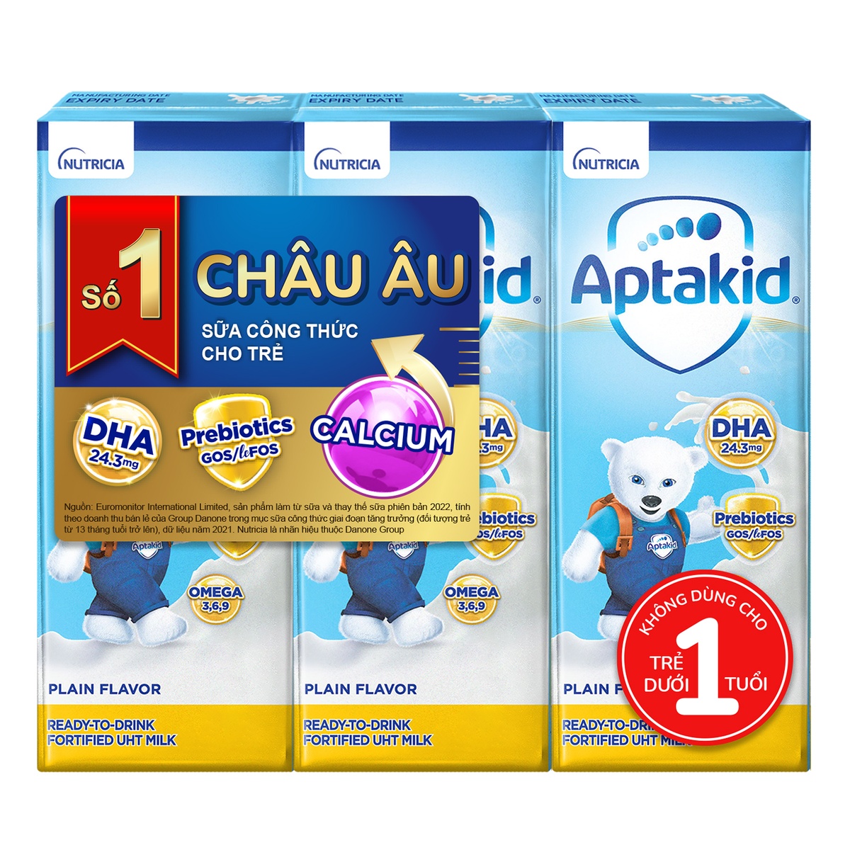 Sữa uống pha sẵn Aptakid 3x180ml - mặt phải