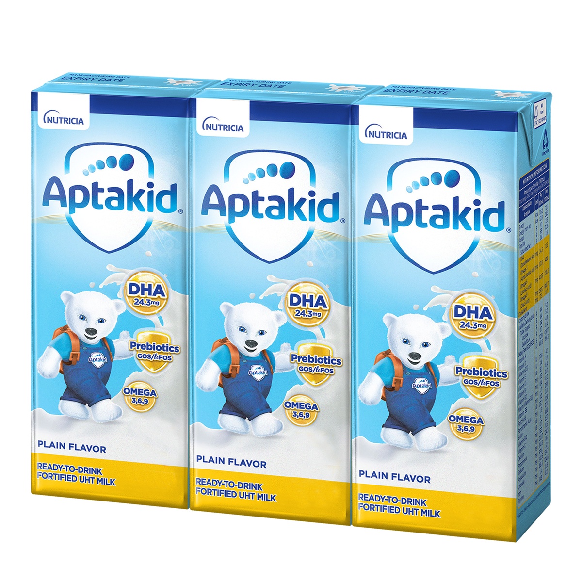 Sữa uống pha sẵn Aptakid 3x180ml - mặt trái