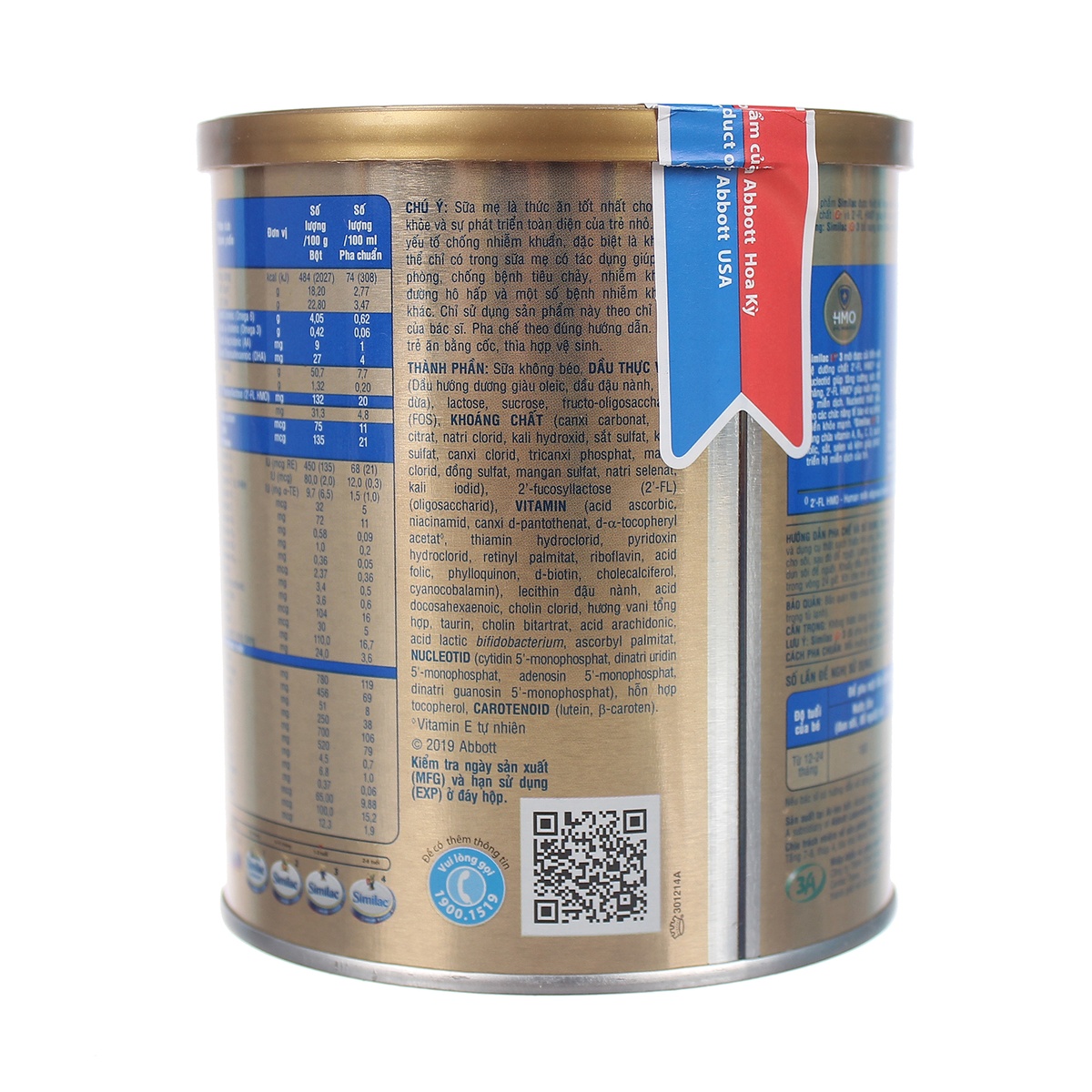 Sữa Similac IQ HMO Gold Lable số 3 400g (1-2 tuổi) - mặt phải