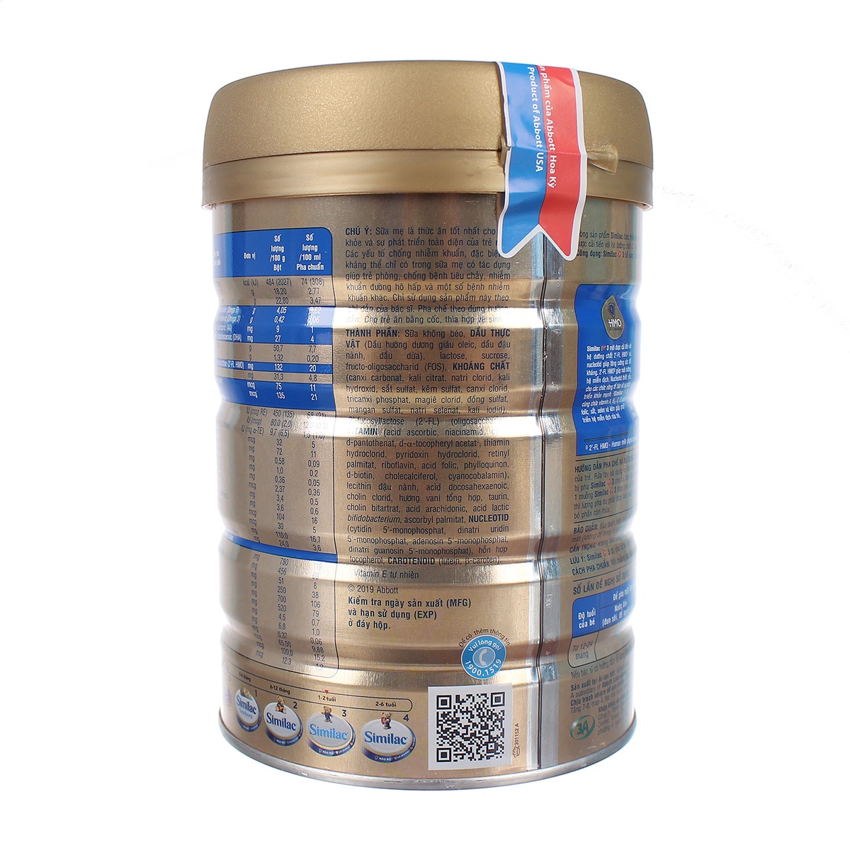 Sữa Similac IQ HMO Gold Lable số 3 900g (1-2 tuổi) - mặt phải