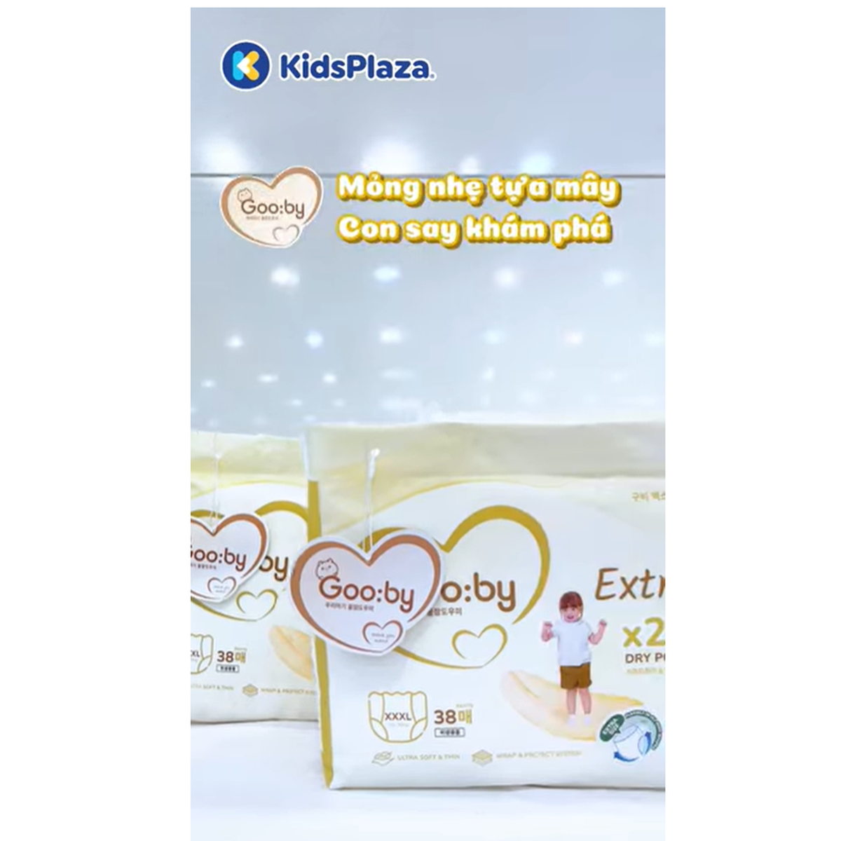  Bỉm - Tã quần Gooby Extra size XXXL 36 miếng (cho bé 20 - 35kg) - video