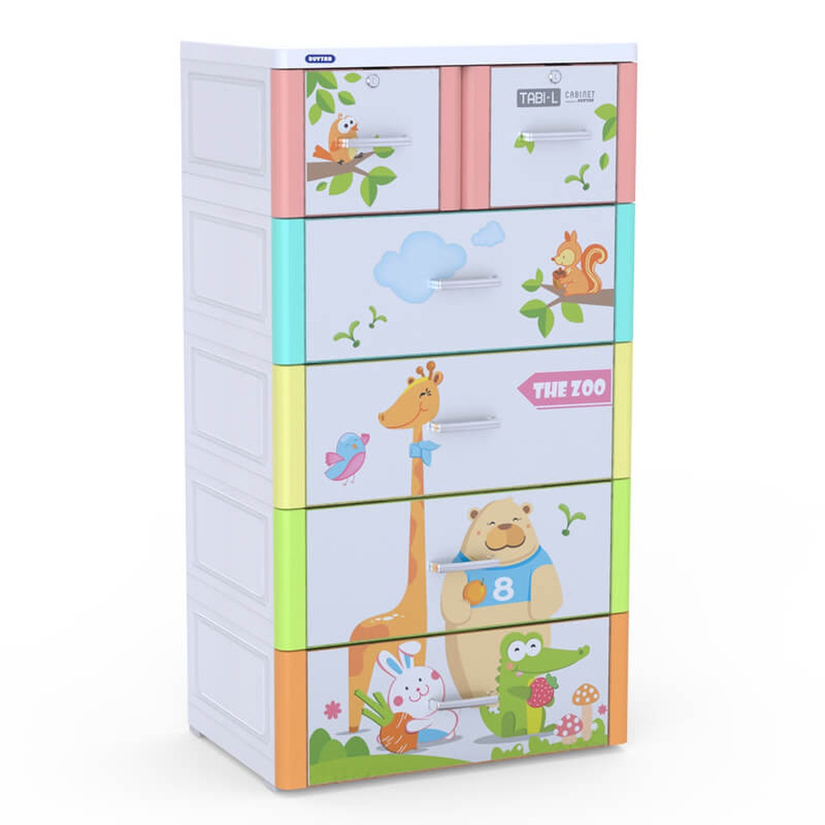 Tủ nhựa Tabi-L Duy Tân đa sắc 5 tầng 6 ngăn - mặt trái