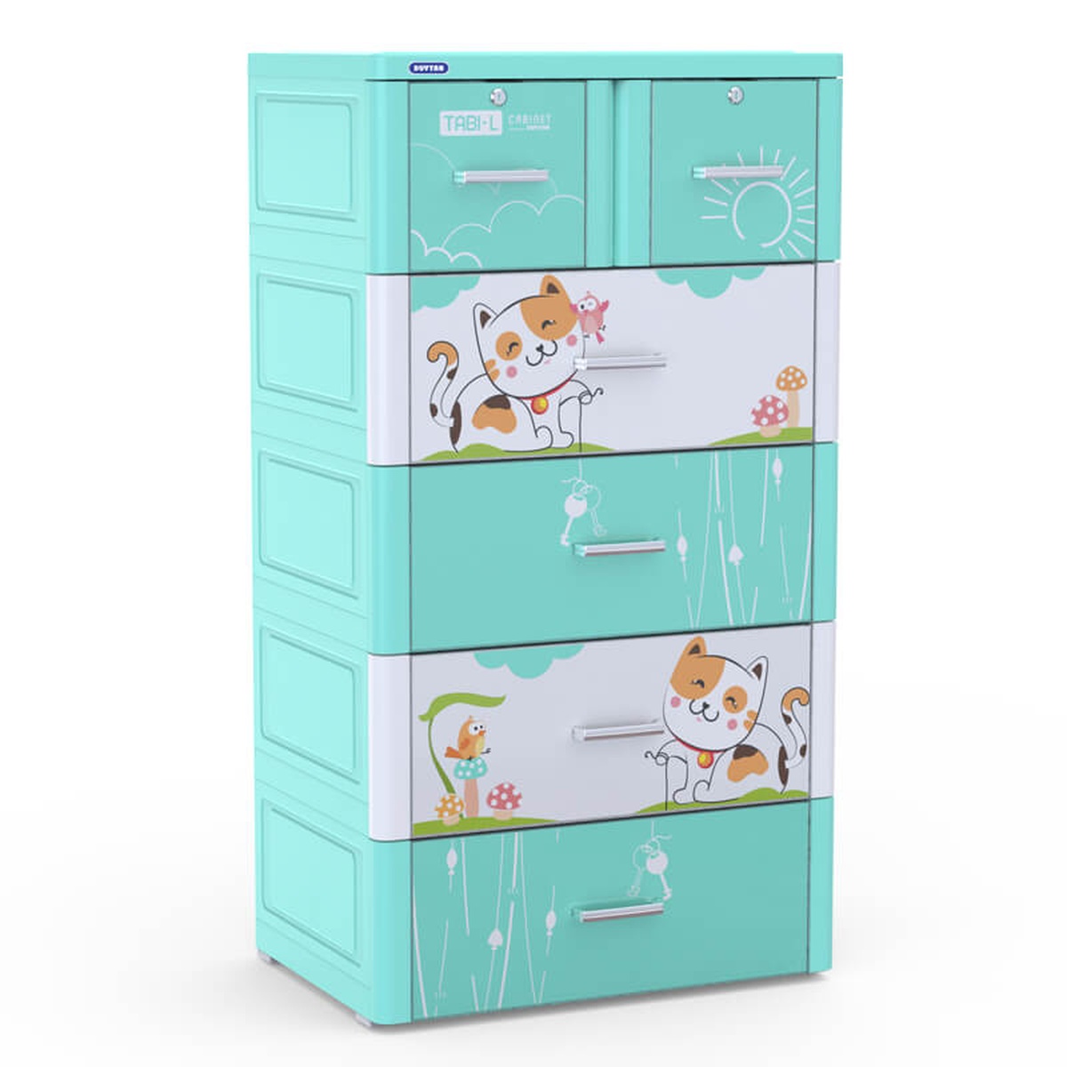 Tủ nhựa Tabi-L Duy Tân đa sắc 5 tầng 6 ngăn - mặt phải