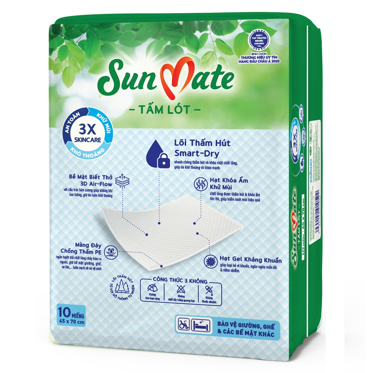 Tấm lót người lớn Sunmate 10 miếng - mặt trái