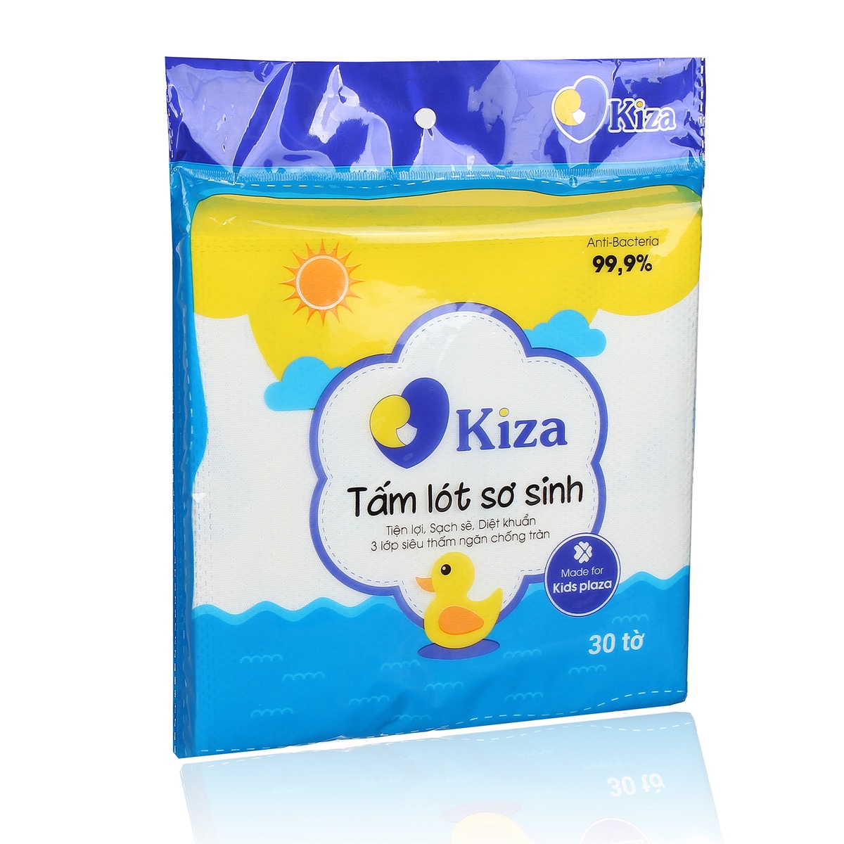 Tấm lót sơ sinh Kiza 30 tờ - mặt phải