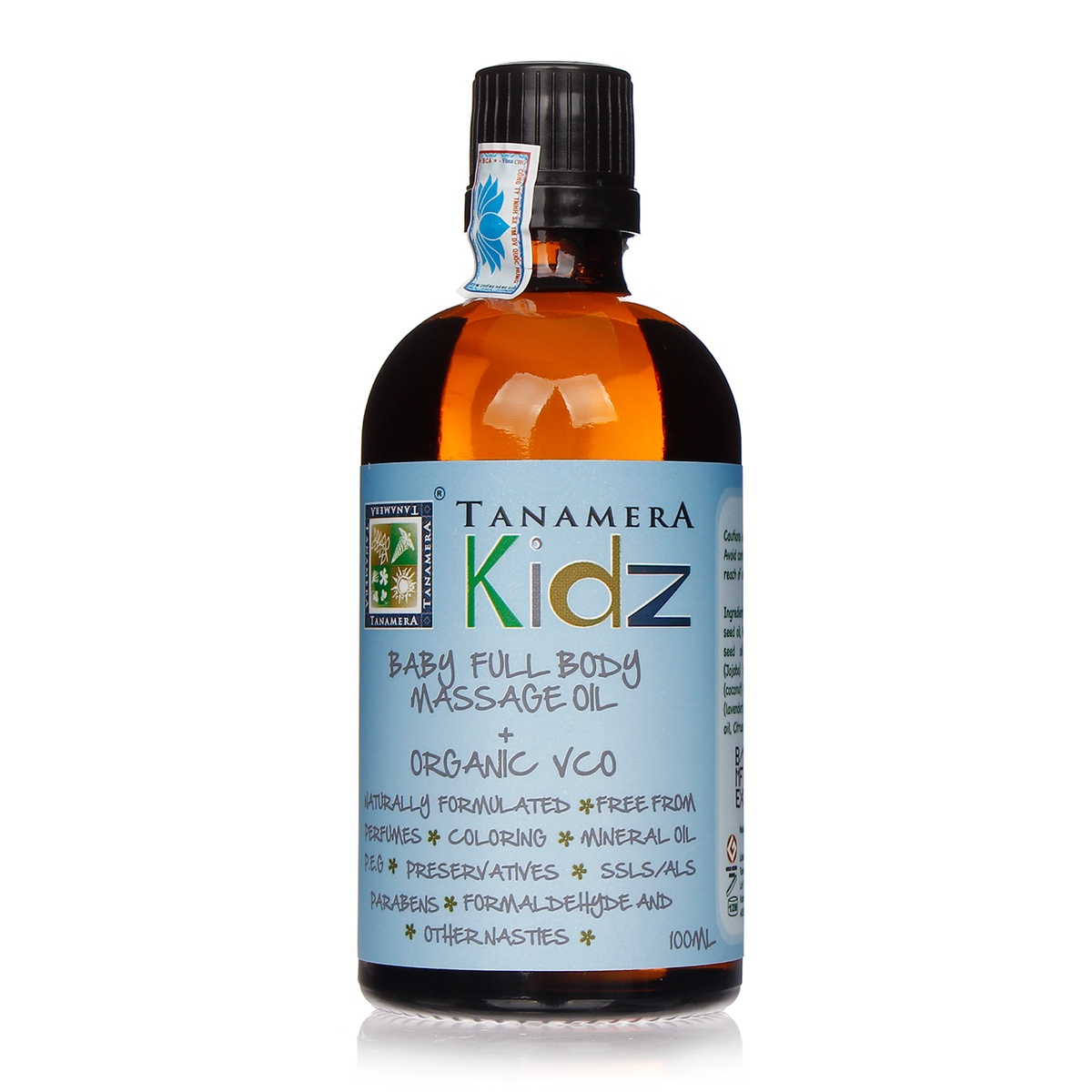 Dầu masage thảo mộc Tanamera kidz 100ml - mặt trái