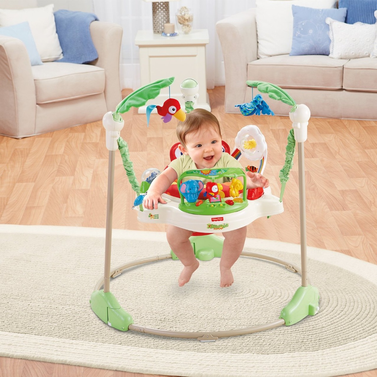 Đồ chơi tập đứng Jumperoo Fisher Price Rainforest  P0105 - mặt phải