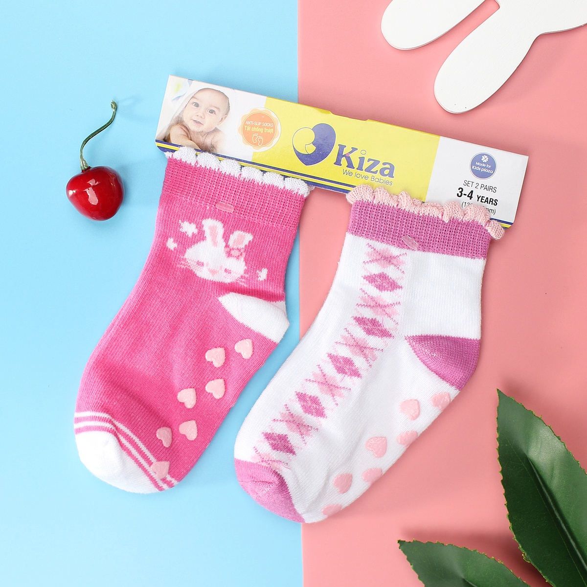 Tất chống trơn sơ sinh Kiza 2018bss-512 set 2 đôi (6M-5Y)