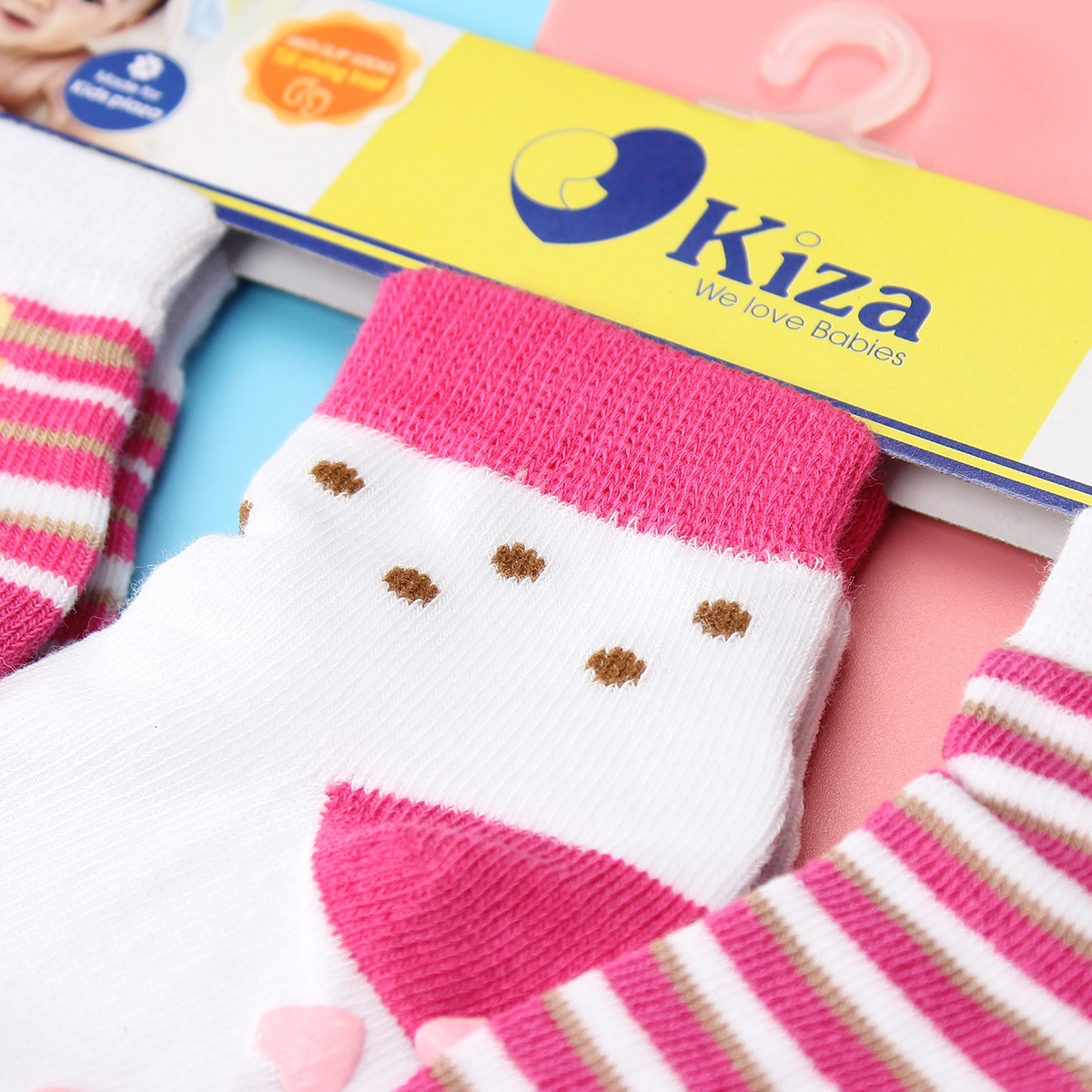 Tất chống trơn sơ sinh Kiza 2018bss-546 set 3 đôi (6-24M) - góc nghiêng