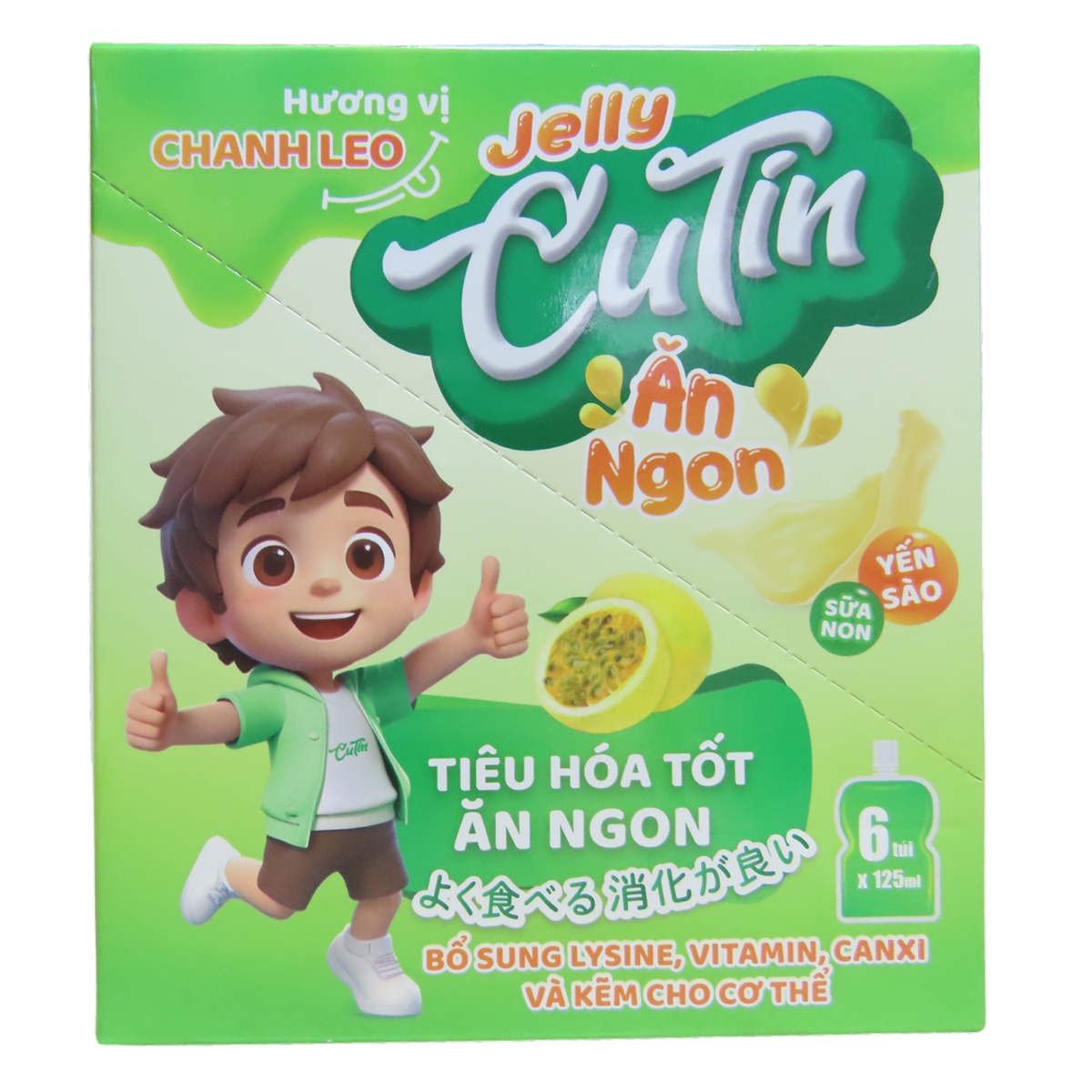 Thạch ăn ngon Jelly Cutin vị chanh leo 125ml - mặt phải