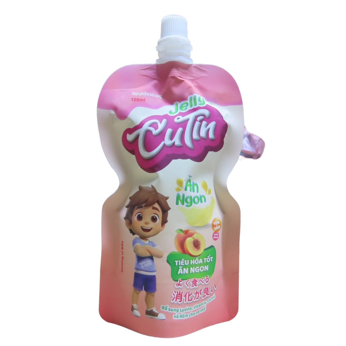 Thạch ăn ngon Jelly Cutin vị đào 125ml - mặt phải