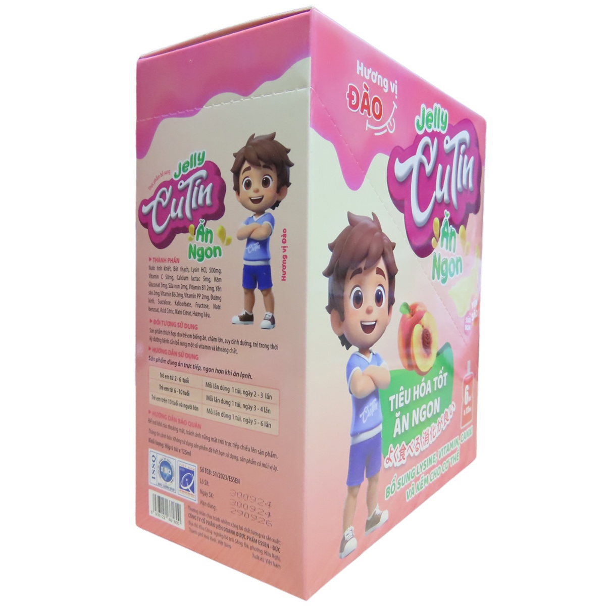 Thạch ăn ngon Jelly Cutin vị đào 125ml - mặt sau