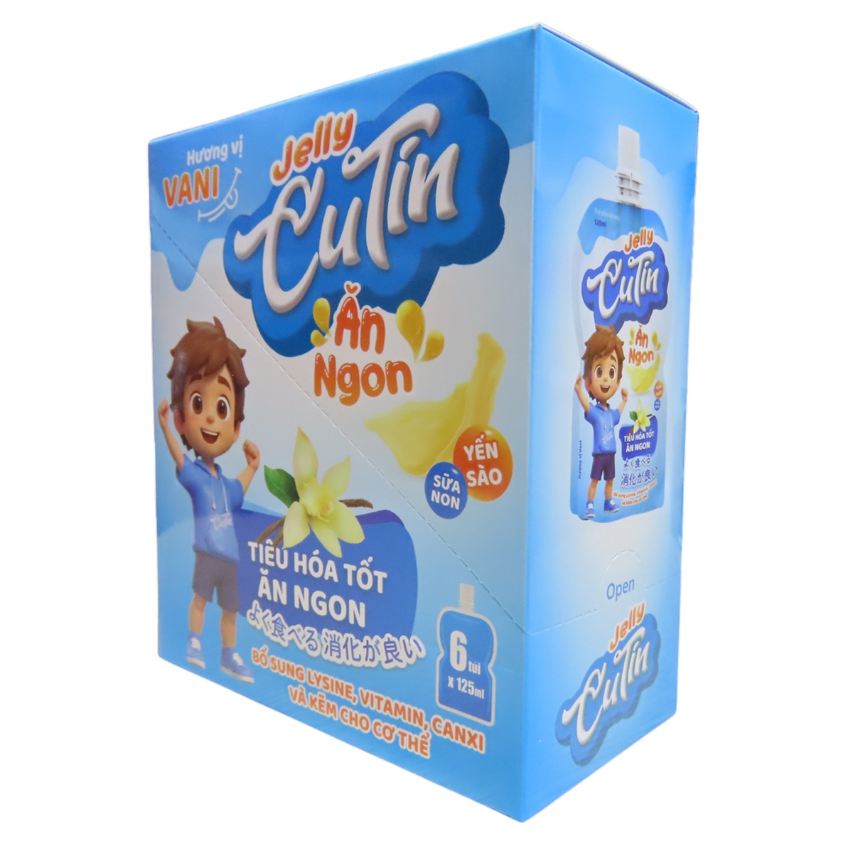 Thạch ăn ngon Jelly Cutin vị Vani 125ml - góc nghiêng