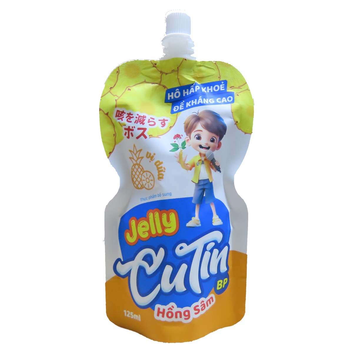 Thạch hồng sâm Jelly Cutin vị dứa 125ml - mặt trái
