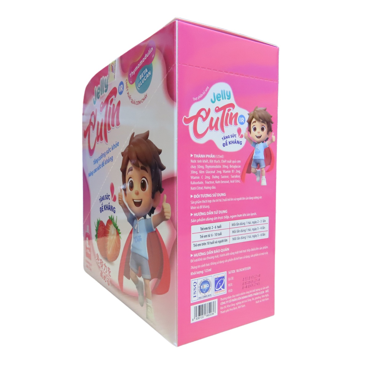 Thạch tăng sức đề kháng Jelly Cutin IR vị dâu 125ml - góc nghiêng
