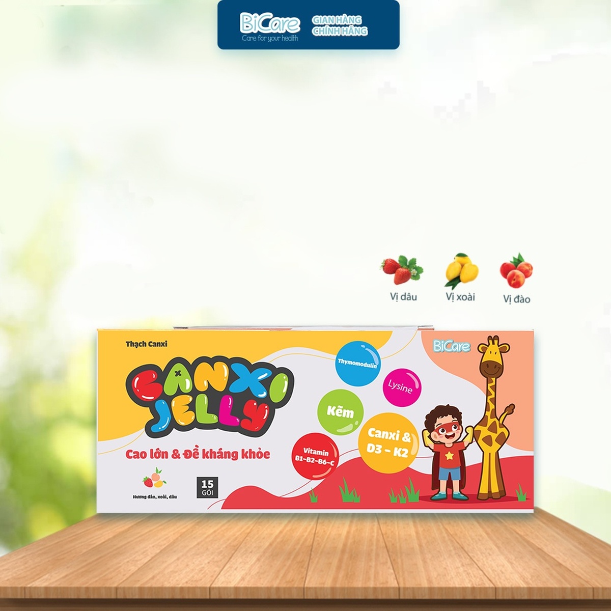 Thạch trái cây Canxi Jelly 3 vị 15 gói - hình 7