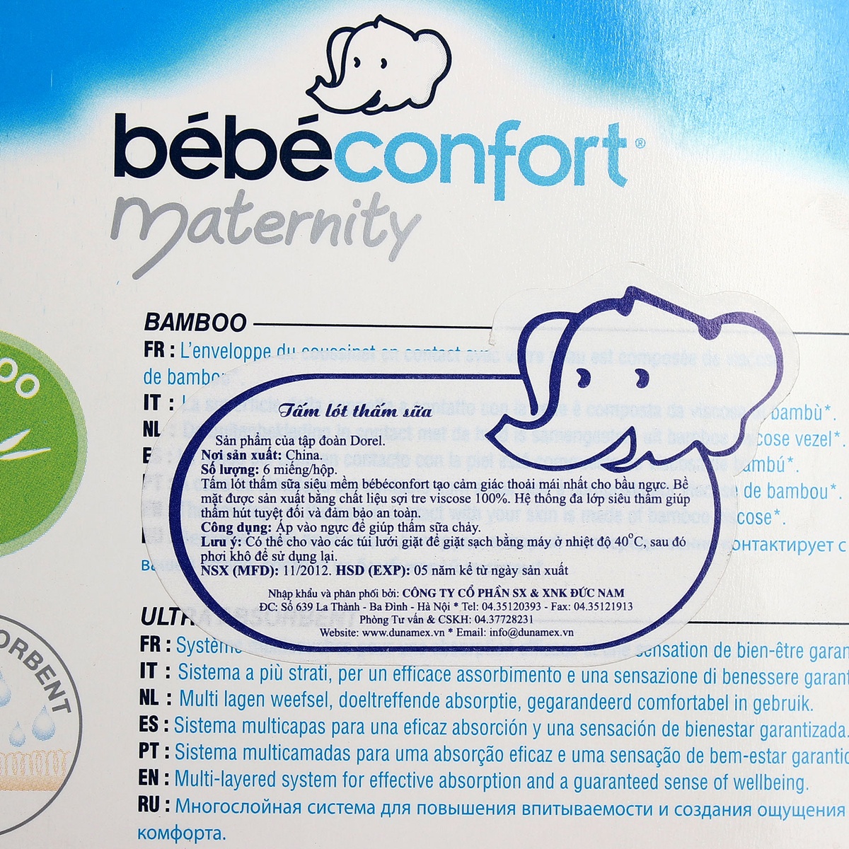 Thấm sữa giặt được 00123 bebe - mặt trái