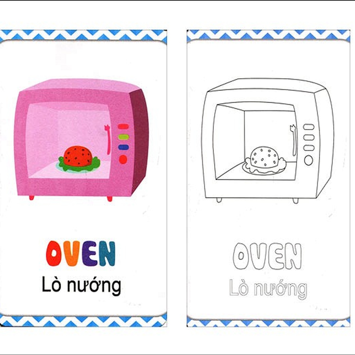 Túi thẻ Học vui cùng bé - Bé nhận biết và tô màu đồ vật gia đình - mặt trái