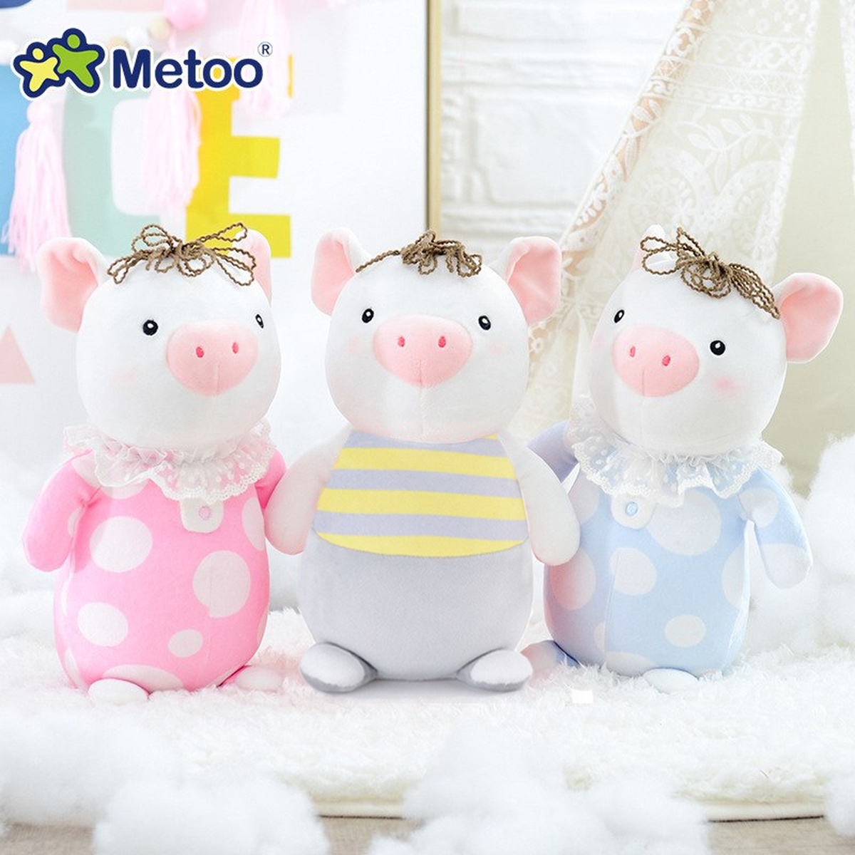 Thú bông đáng yêu Metoo Plush Pig 1482-1 - mặt phải