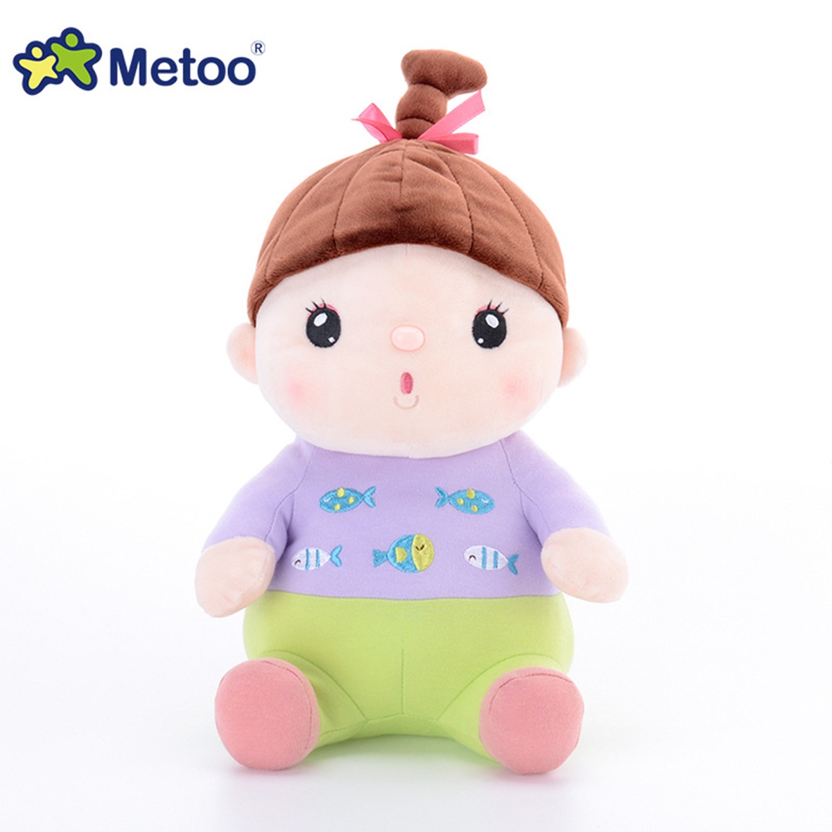 Thú bông Metoo Sitting Sweet Candy Doll With Special Braid 1430-1 - góc nghiêng