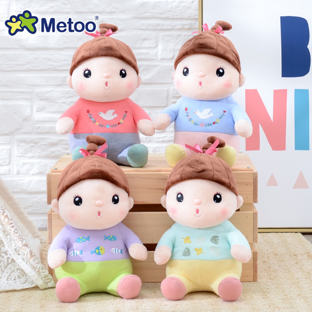 Thú bông Metoo Sitting Sweet Candy Doll With Special Braid 1430-1 - hình 6
