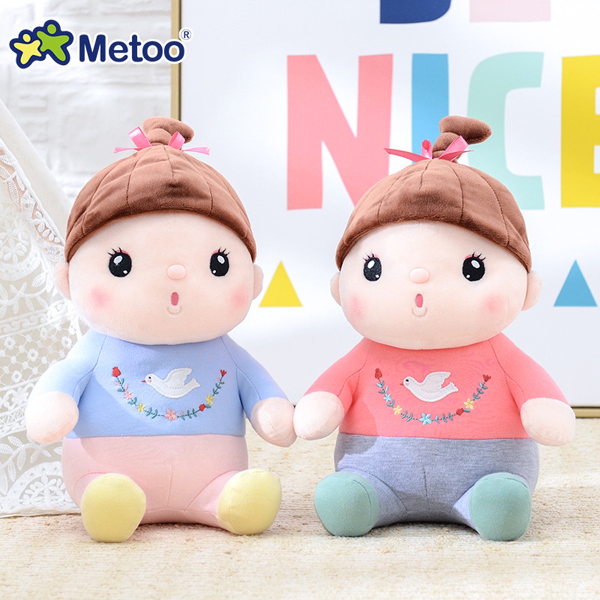 Thú bông Metoo Sitting Sweet Candy Doll With Special Braid 1430-1 - hình 7