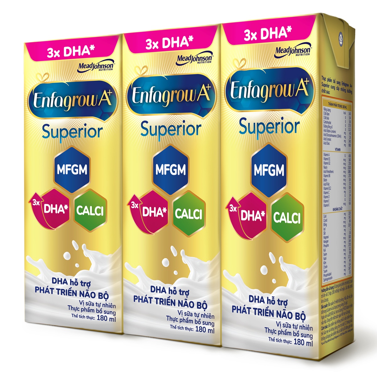 Thực phẩm bổ sung Enfagrow A+ Superior 180mlx3 - mặt trái