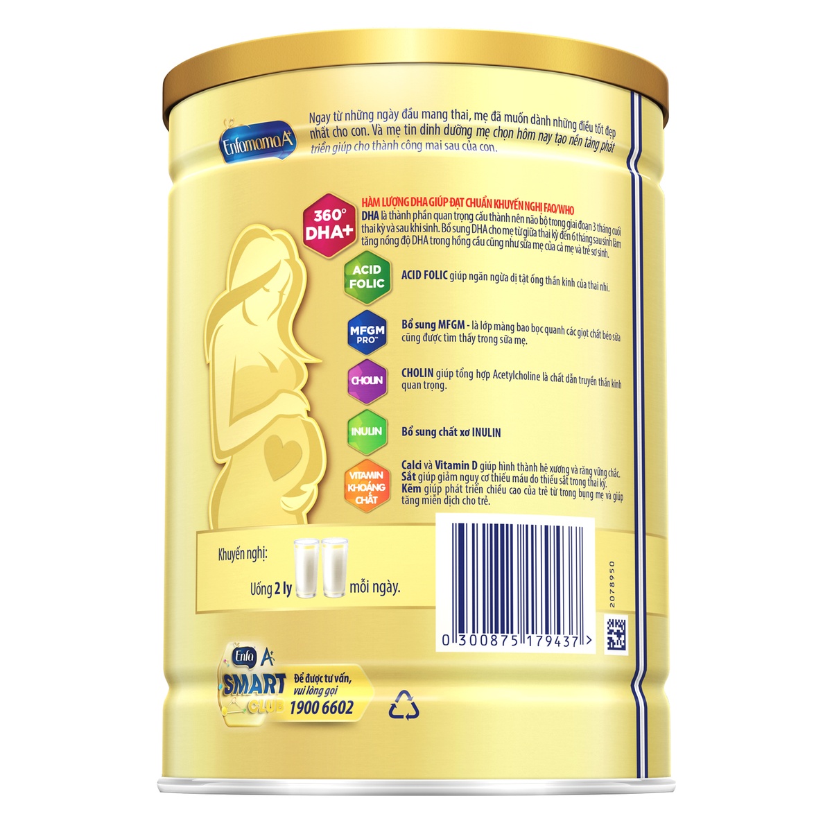 Thực phẩm bổ sung Enfamama A+ Hương Vani - mặt phải