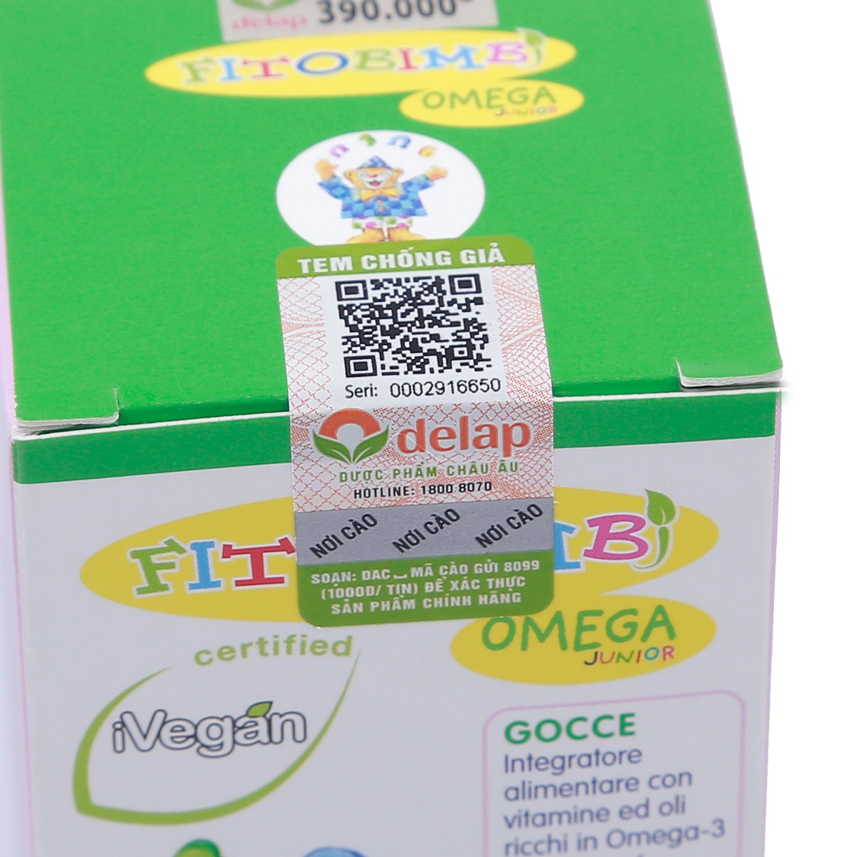 Thực phẩm bảo vệ sức khỏe FITOBIMBI OMEGA JUNIOR 30ml - góc nghiêng