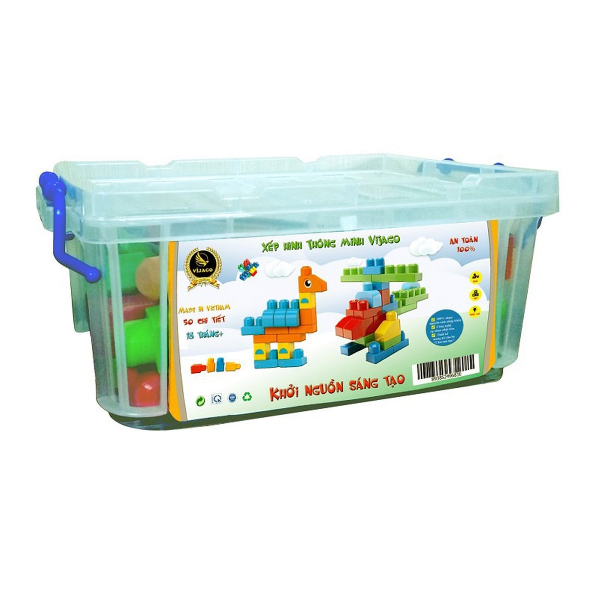 Thùng đồ chơi xếp hình VJG030  - mặt trái