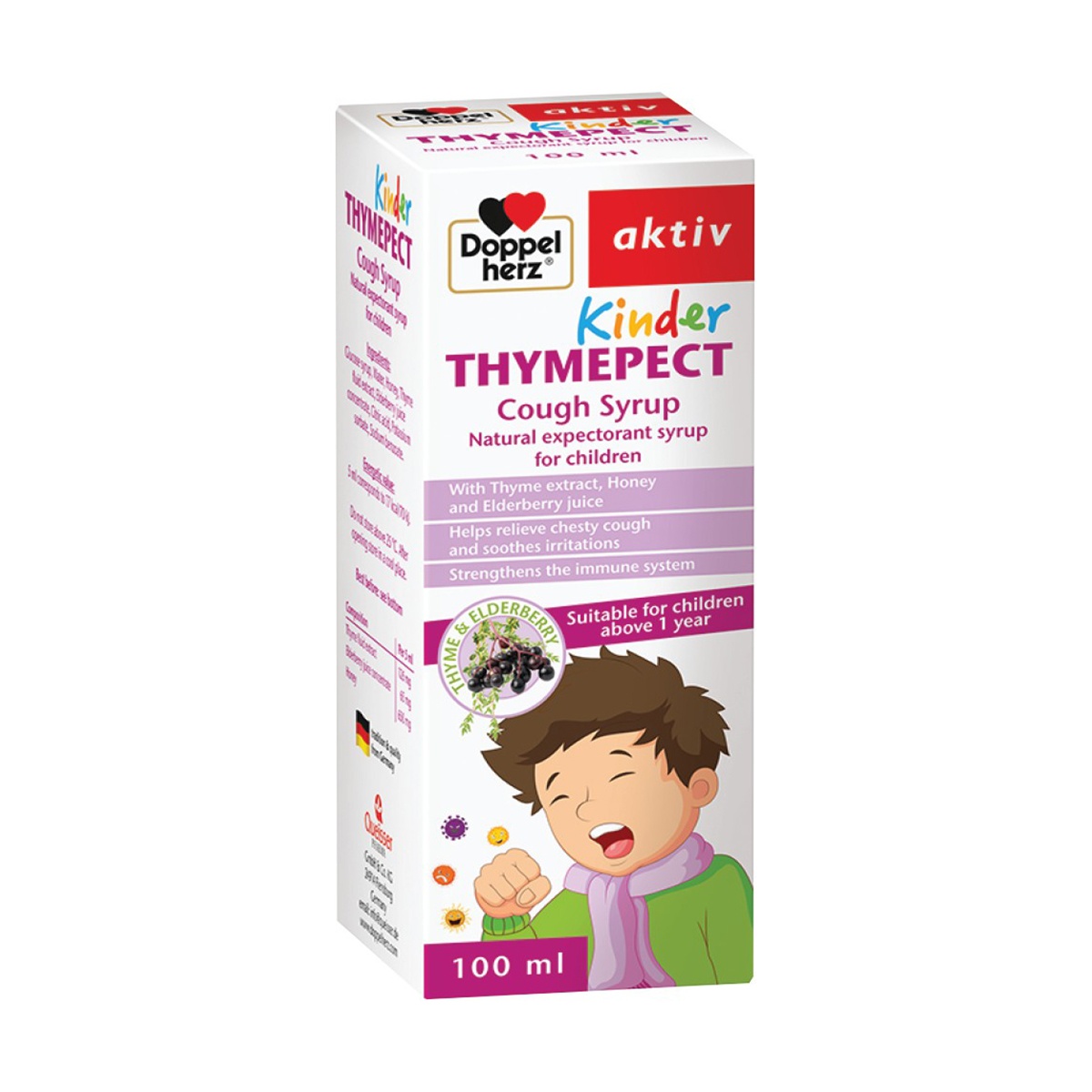 Siro trị ho Thymepect for kids 100ml nhập khẩu Đức - mặt trái