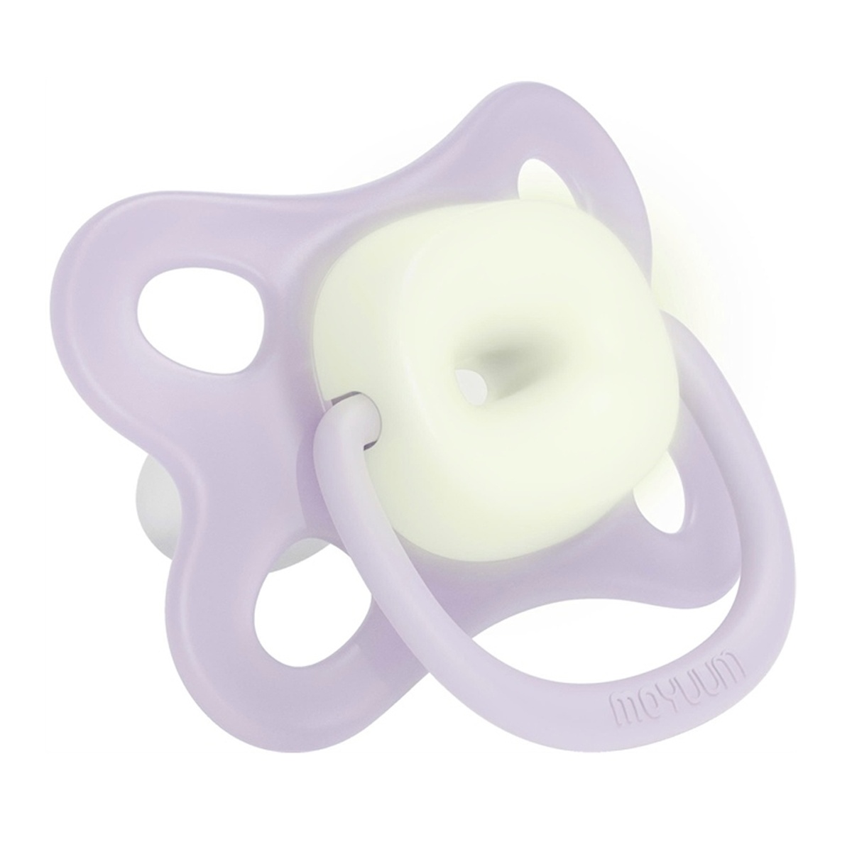 Ty ngậm silicone Moyuum Soft-Wing Stage 1 (Tím - Violet) cho bé 1-3M - mặt trái