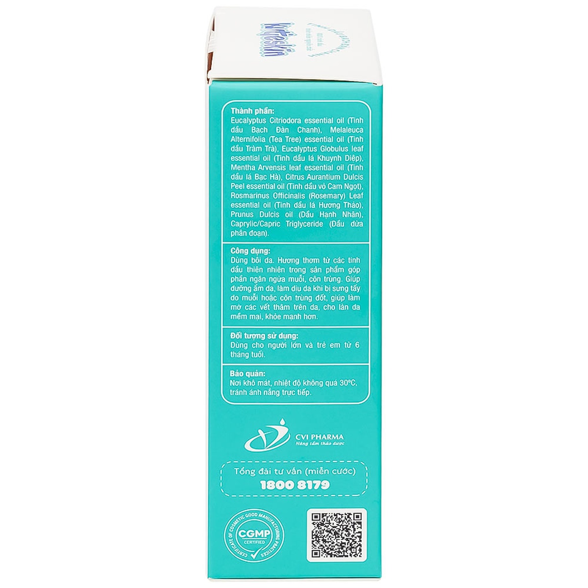 Tinh dầu bạch đàn chanh Kutieskin - mặt sau