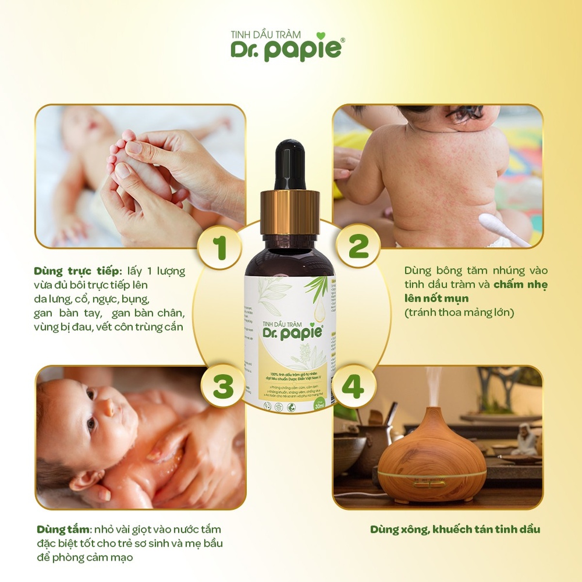 Tinh dầu tràm Dr Papie 30ml - mặt phải