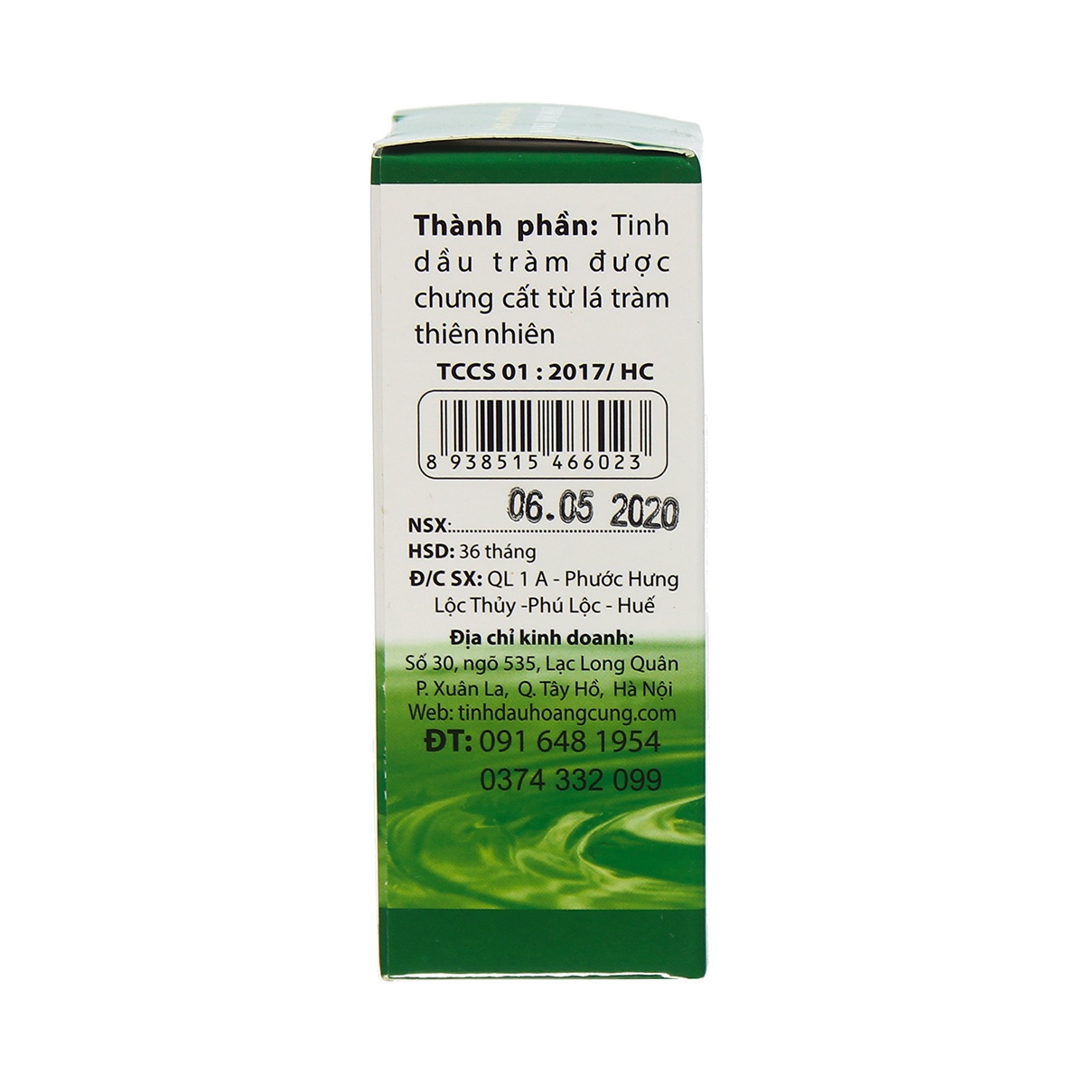 Tinh dầu tràm Hoàng Cung 50ml  - góc nghiêng
