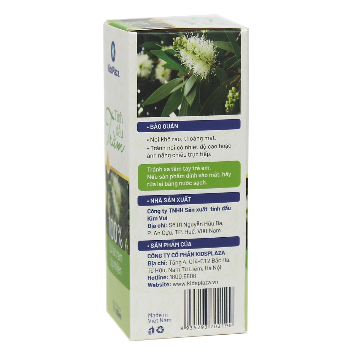 Tinh dầu tràm KidsPlaza 100ml - mặt phải