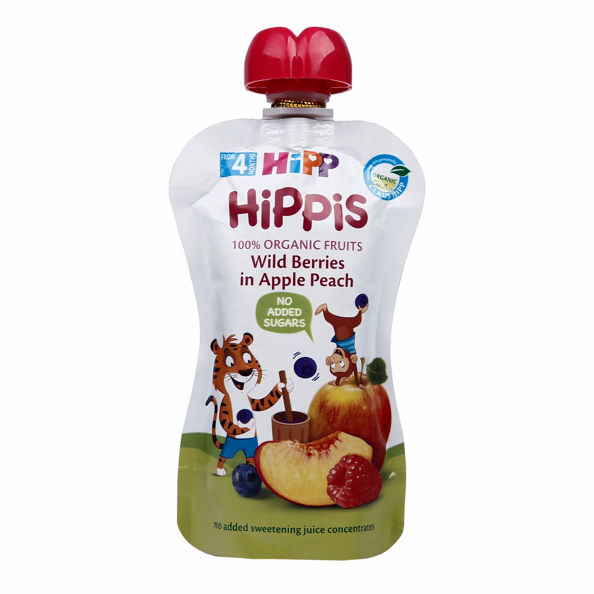 Trái cây nghiền Hippis vị dâu rừng, táo, đào 8525 - mặt phải