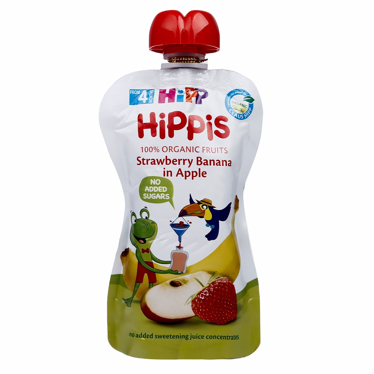 Trái cây nghiền Hippis vị Dâu tây, chuối, táo 8521 - mặt trái