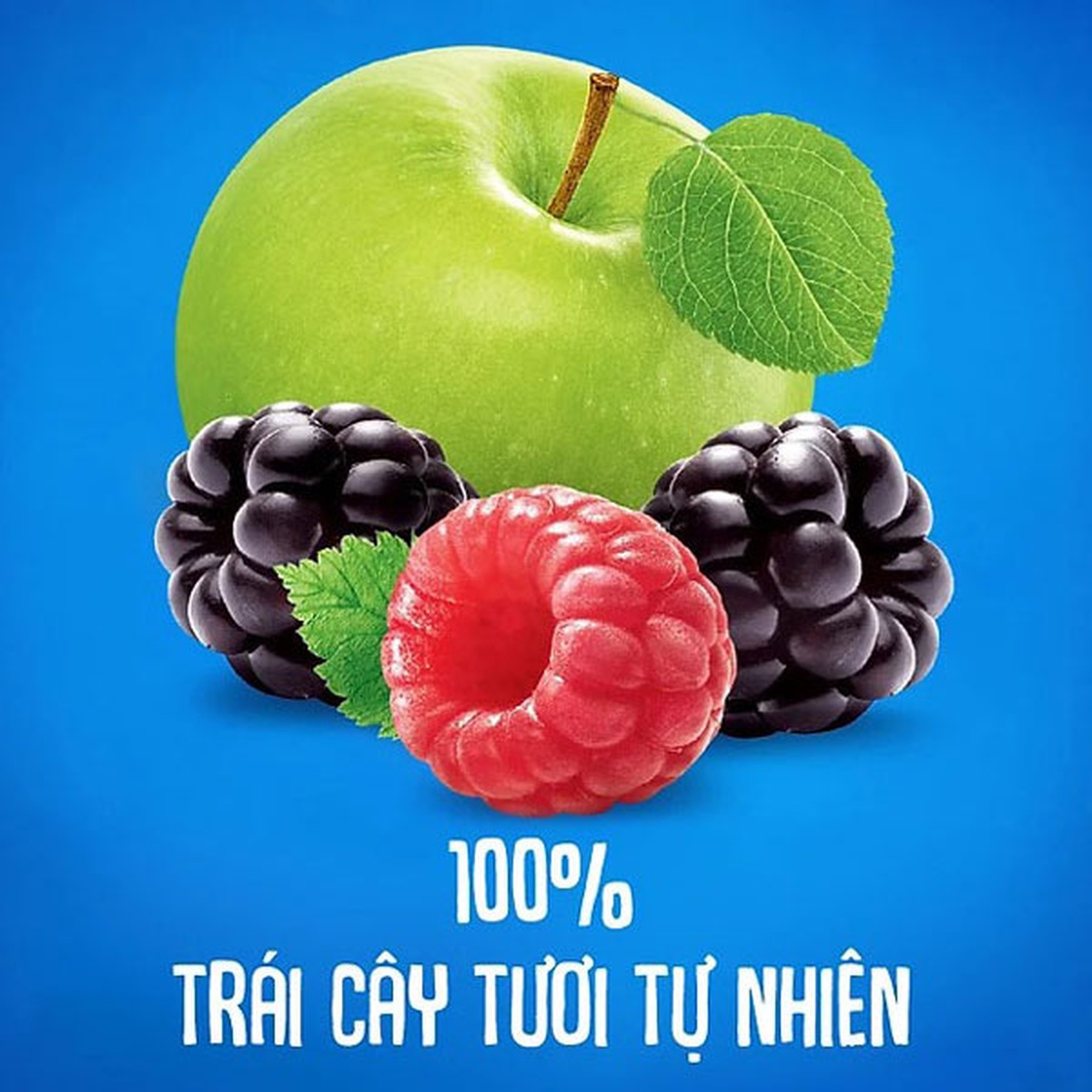 Trái cây nghiền vị táo, mâm xôi đen và mâm xôi đỏ Agusha 90g - mặt trái