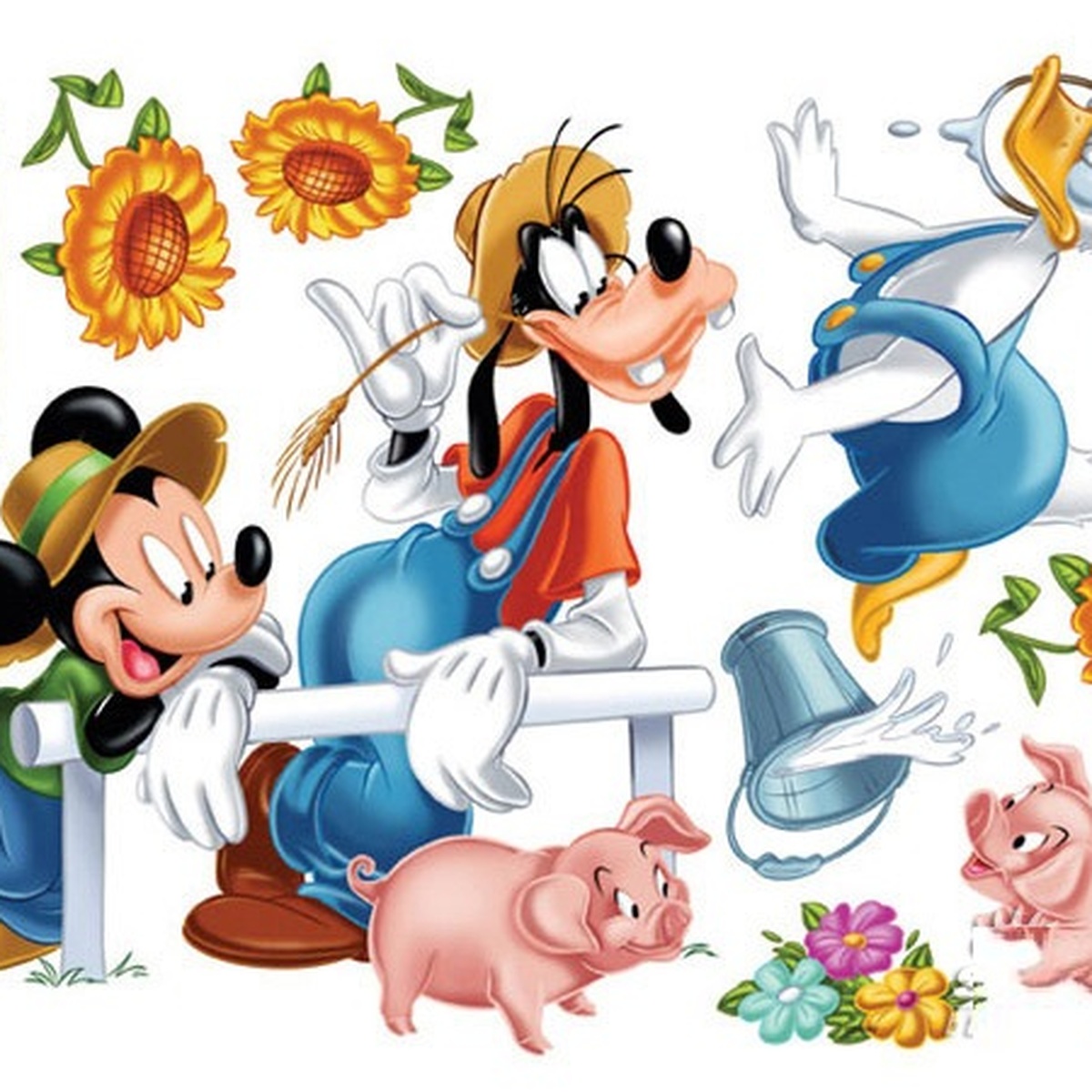 Tranh dán tường Hàn Quốc hình chú Mickey & chú vịt Donald DS58373
