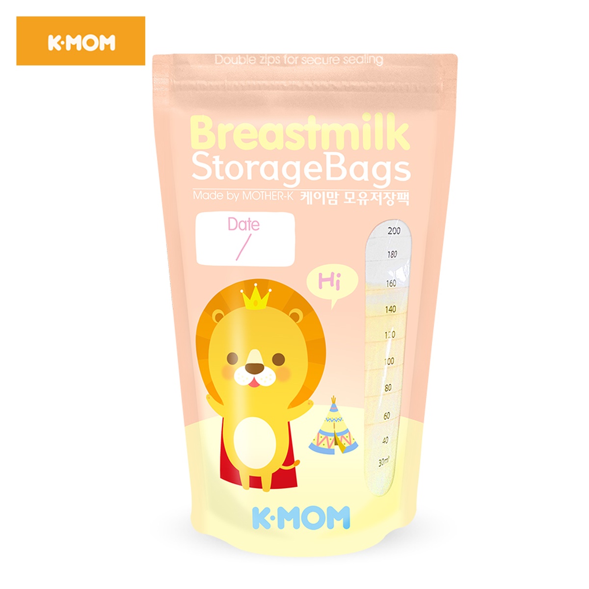Túi trữ sữa K-MOM Hàn Quốc (200ML-50C) KM13608 - mặt phải