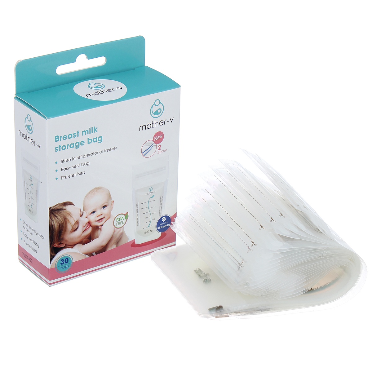 Túi trữ sữa Mother-V 30pcs - mặt phải
