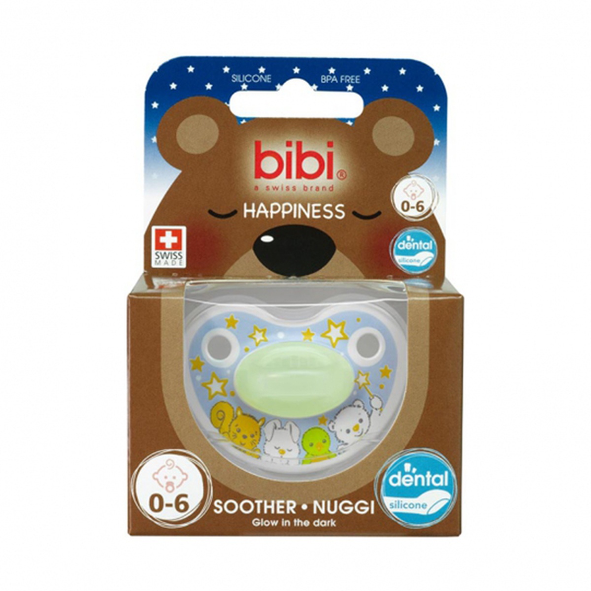 Ty ngậm cao cấp Bibi Glown (0-6M) - mặt trái
