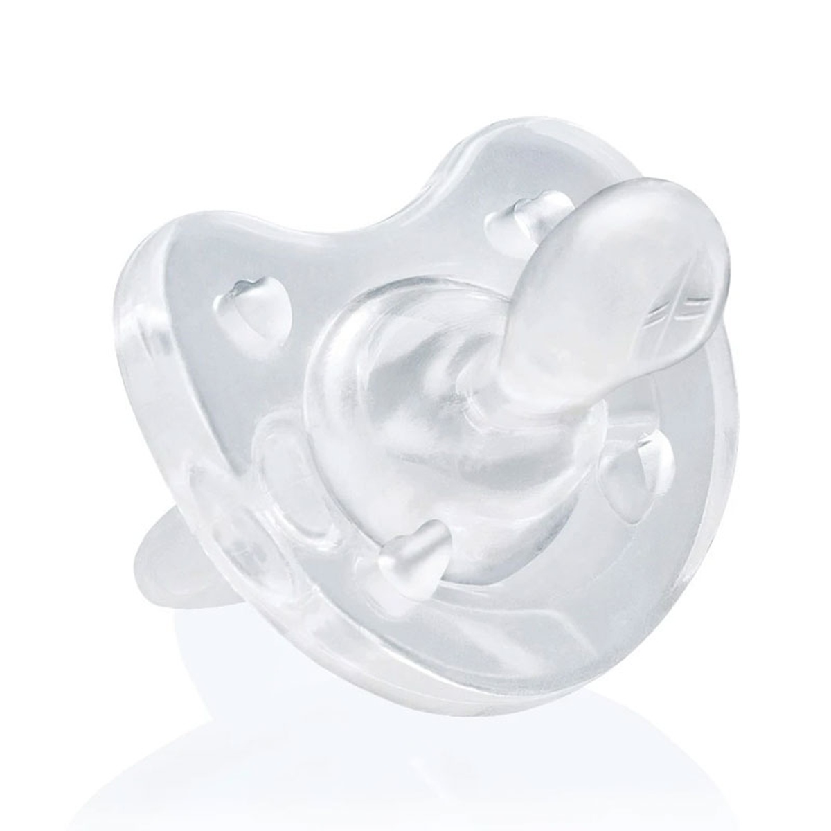 Ty ngậm Chicco silicon 0M+ (Trắng)